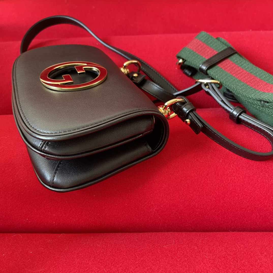 G*u*i BLONDIE MINI BAG BROWN 8.7"W x 5.1"H x 2.2"D