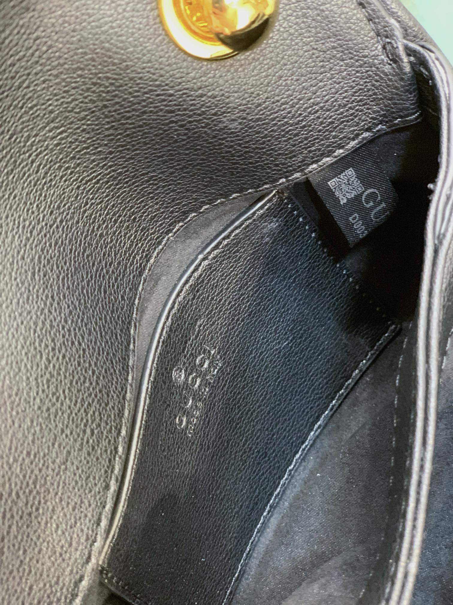 G*u*i BLONDIE MINI BAG BLACK 8.7"W x 5.1"H x 2.2"D