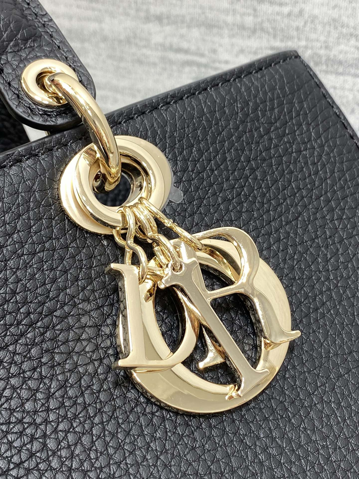 Medium Lady D-Sire My ABCD*0r Bag  Black Bull Leather 12 x 8 x 5 inches