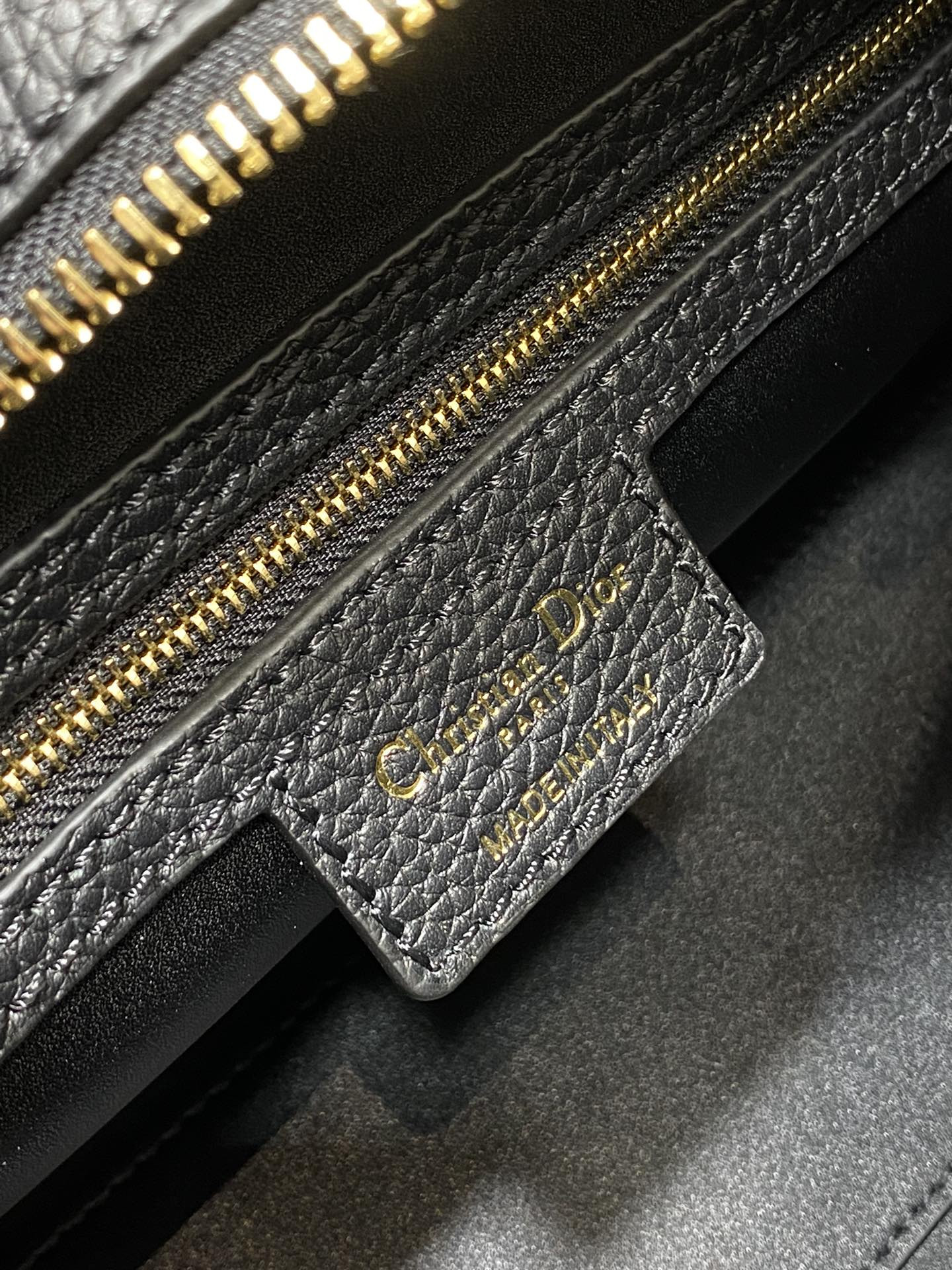 Medium Lady D-Sire My ABCD*0r Bag  Black Bull Leather 12 x 8 x 5 inches