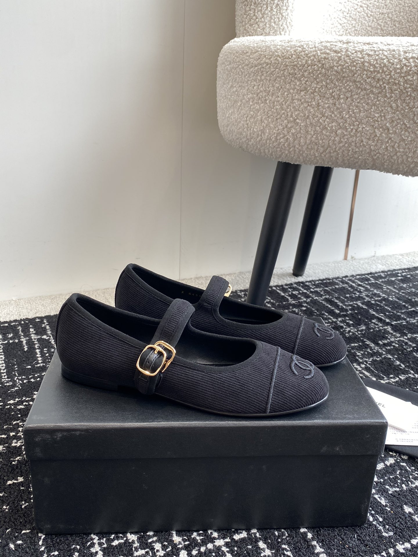 UA Ch*el MARY JANES  Cotton & Silk