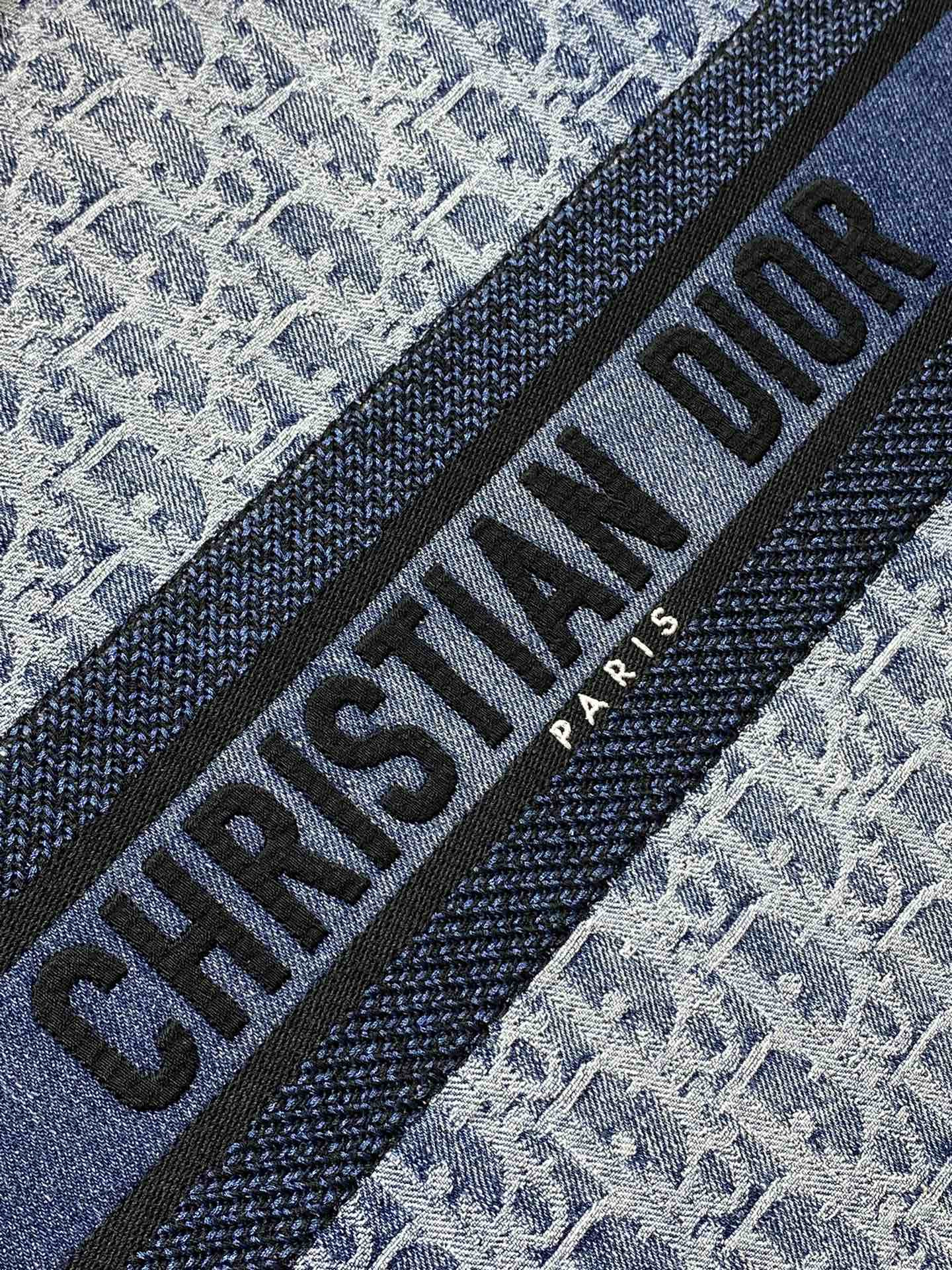 Large D*0r Book Tote Blue Denim D*0r Oblique Jacquard  42 x 35 x 18.5 cm