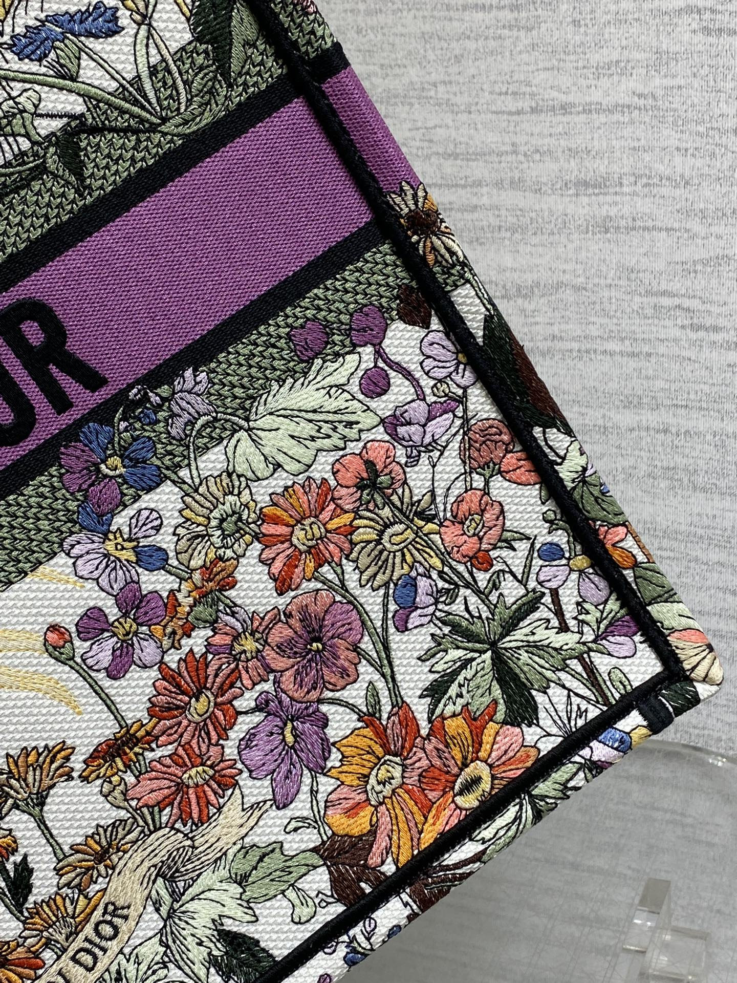 D*0r Book Tote  Ecru Multicolor D*0r 4 Saisons Été Soleil Embroidery 42 x18 x35cm