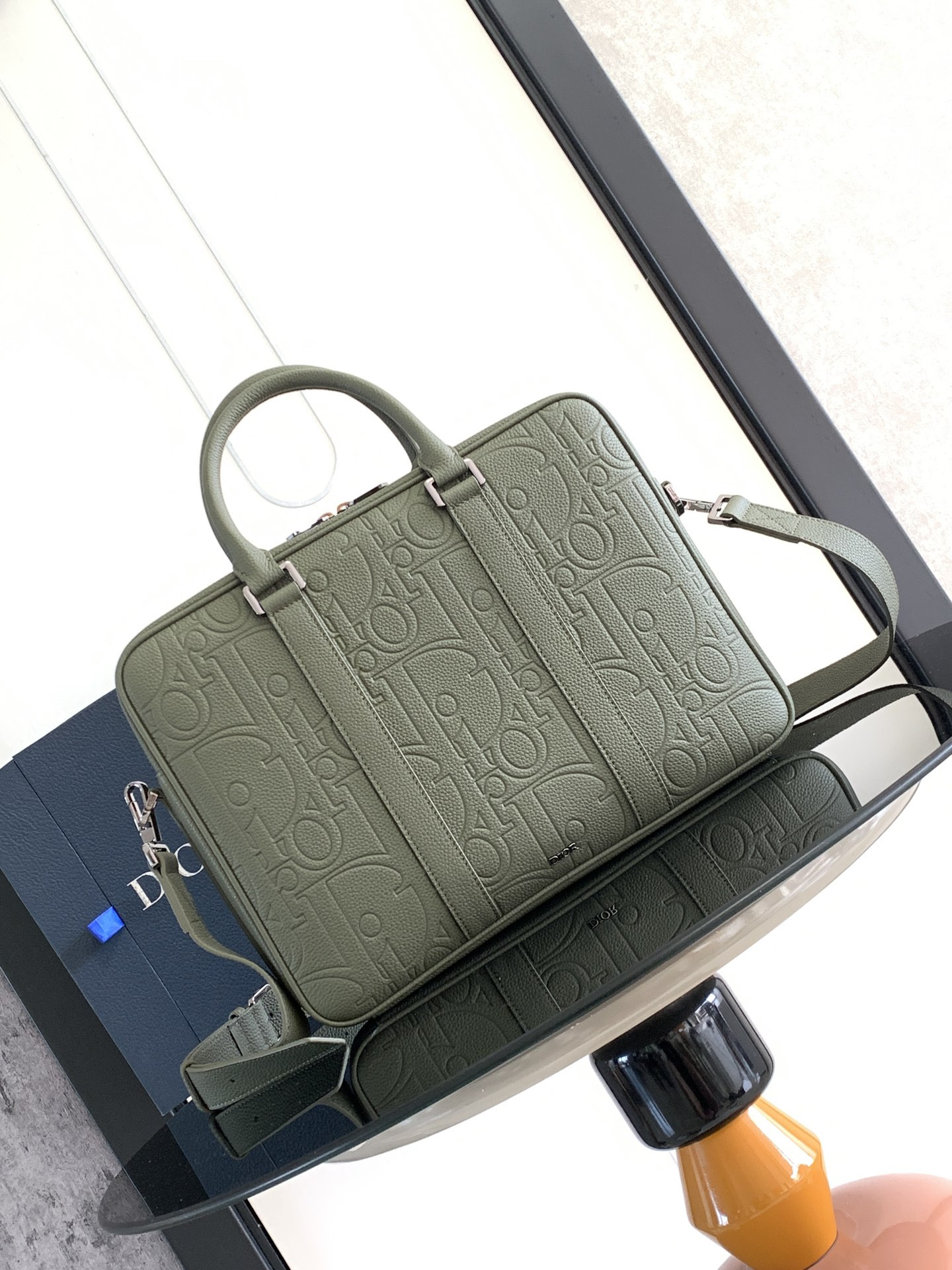 D*0r Briefcase Green D*0r Gravity Leather and Green Grained Calfskin 37 x 28 x 6 cm