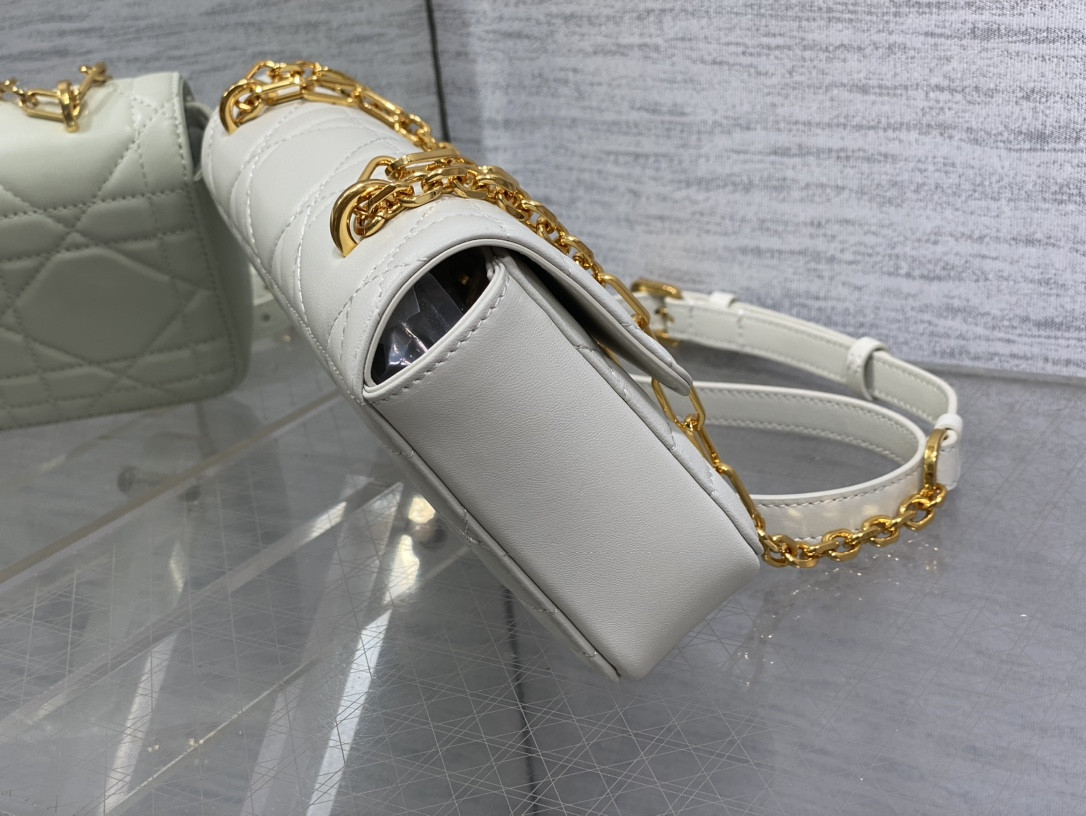 D*0r Mini D*0r Ange Bag Latte Macrocannage Calfskin 20 x 12 x 5 cm