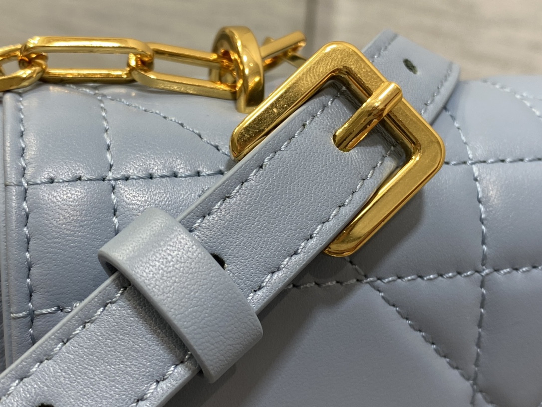 D*0r Mini D*0r Ange Bag Blue Macrocannage Calfskin 20 x 12 x 5 cm