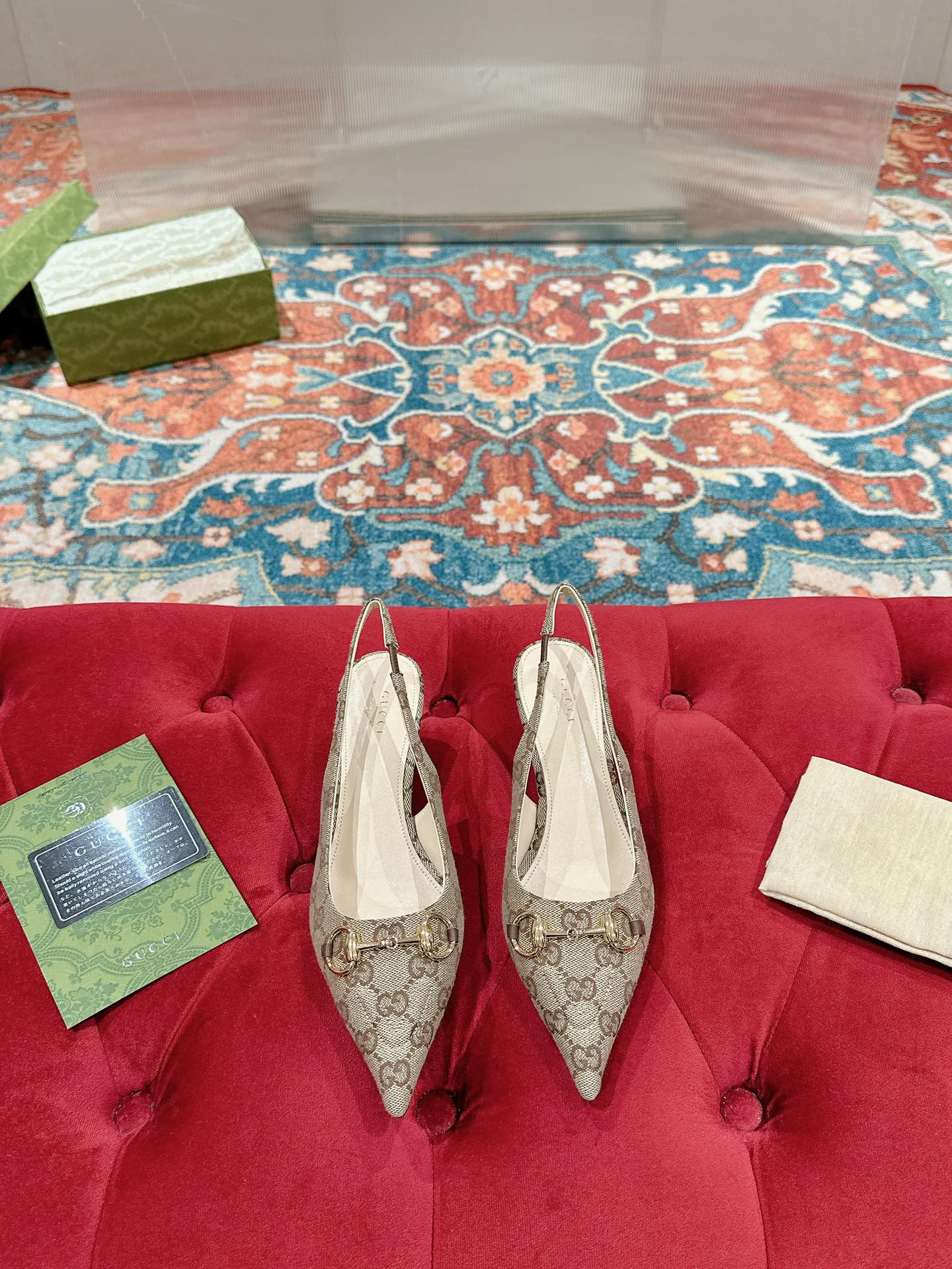 UA G*u*i HORSEBIT SLINGBACK PUMP LOW HEEL