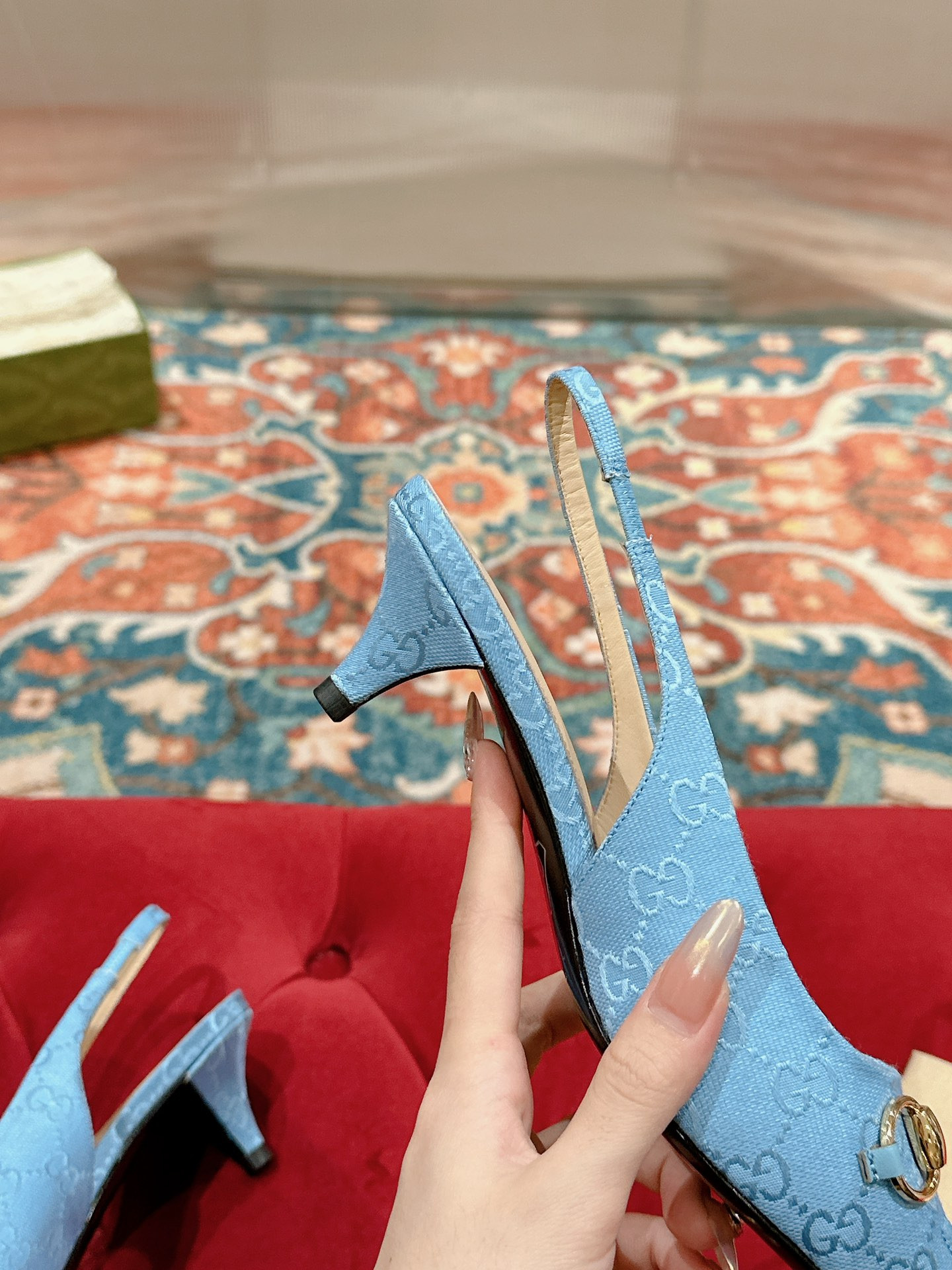 UA G*u*i HORSEBIT SLINGBACK PUMP LOW HEEL