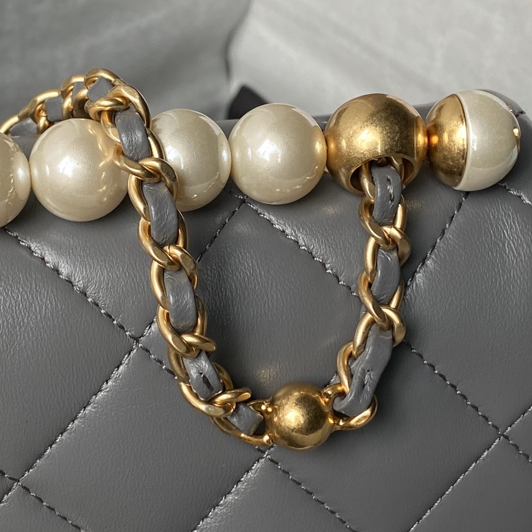 Ch*el MINI FLAP BAG WITH TOP HANDLE 12.5×19×7cm