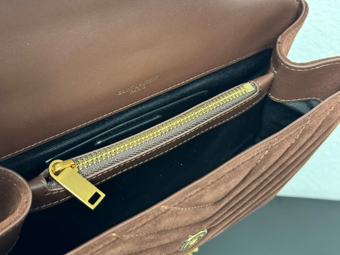 Y*L LOULOU QUILTED SUEDE 23x17x9cm