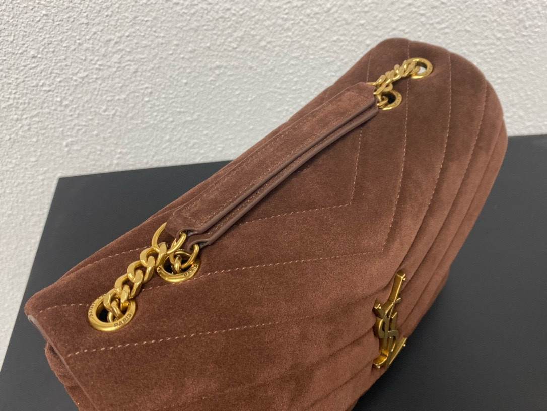 Y*L LOULOU QUILTED SUEDE 32x22x9cm