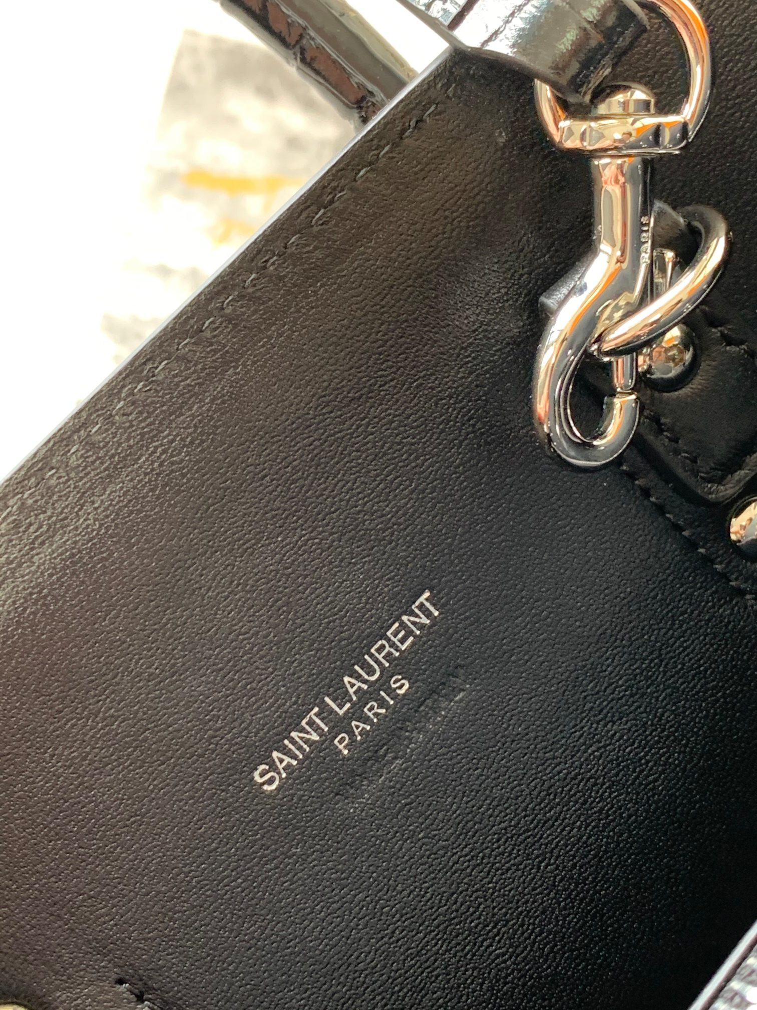 Y*L SAC DE JOUR IN EMBOSSED CROCODILE LEATHER - baby 26x13.5x12.5cm