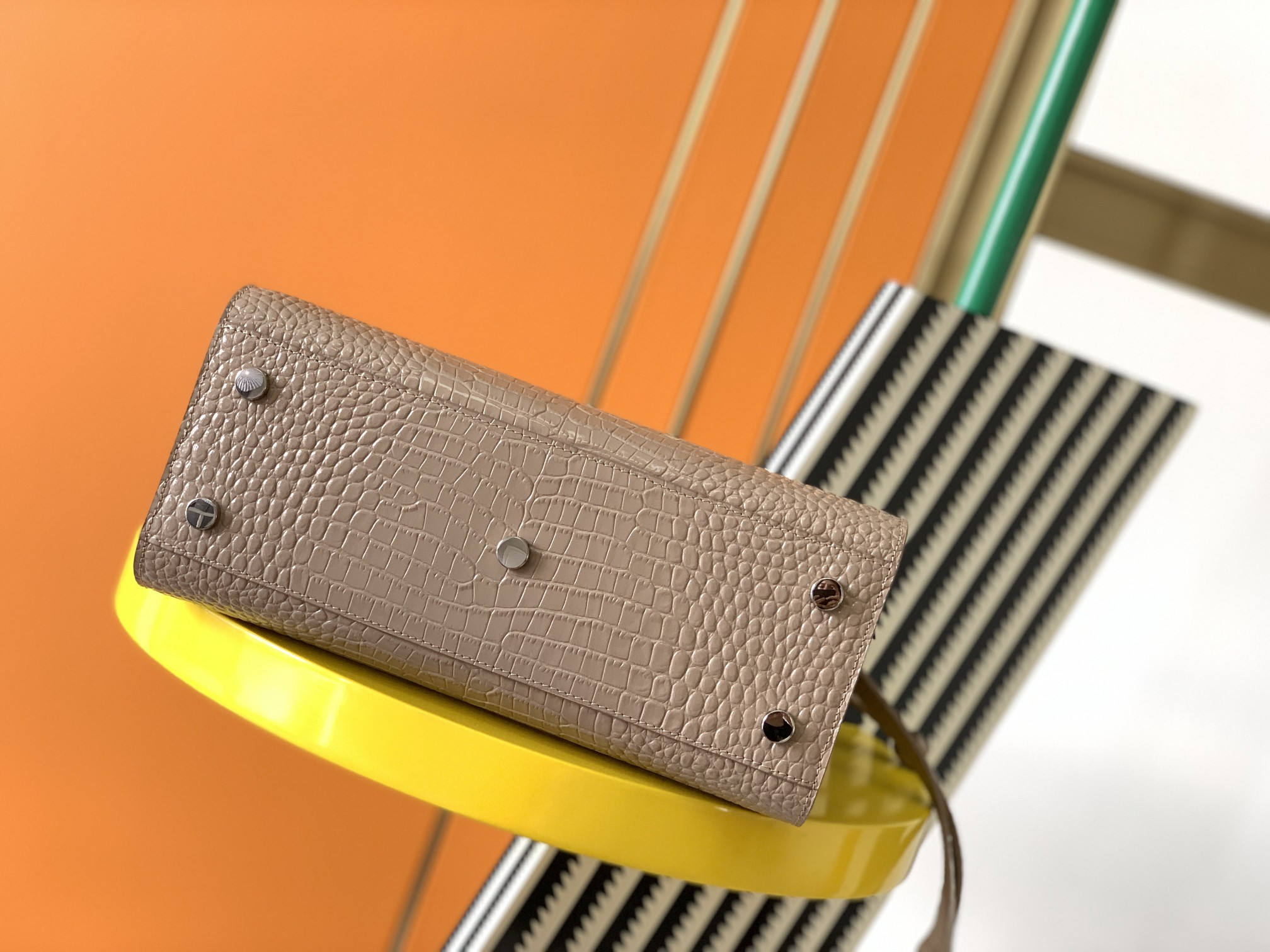 Y*L SAC DE JOUR IN EMBOSSED CROCODILE LEATHER - baby 26x13.5x12.5cm