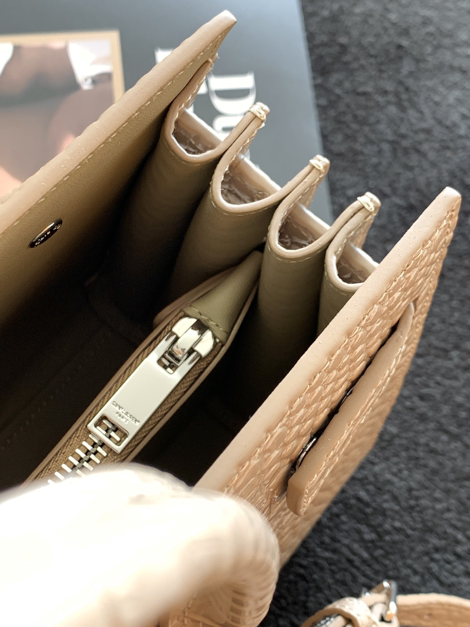 Y*L SAC DE JOUR IN EMBOSSED CROCODILE LEATHER - baby 26x13.5x12.5cm