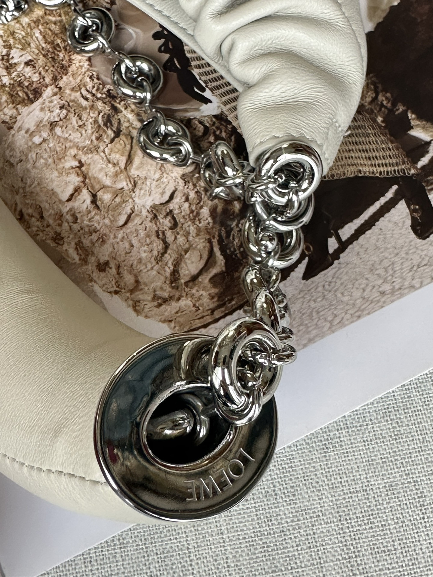 L0ew* Medium Squeeze bag in mellow nappa lambskin 34x33x13.5cm