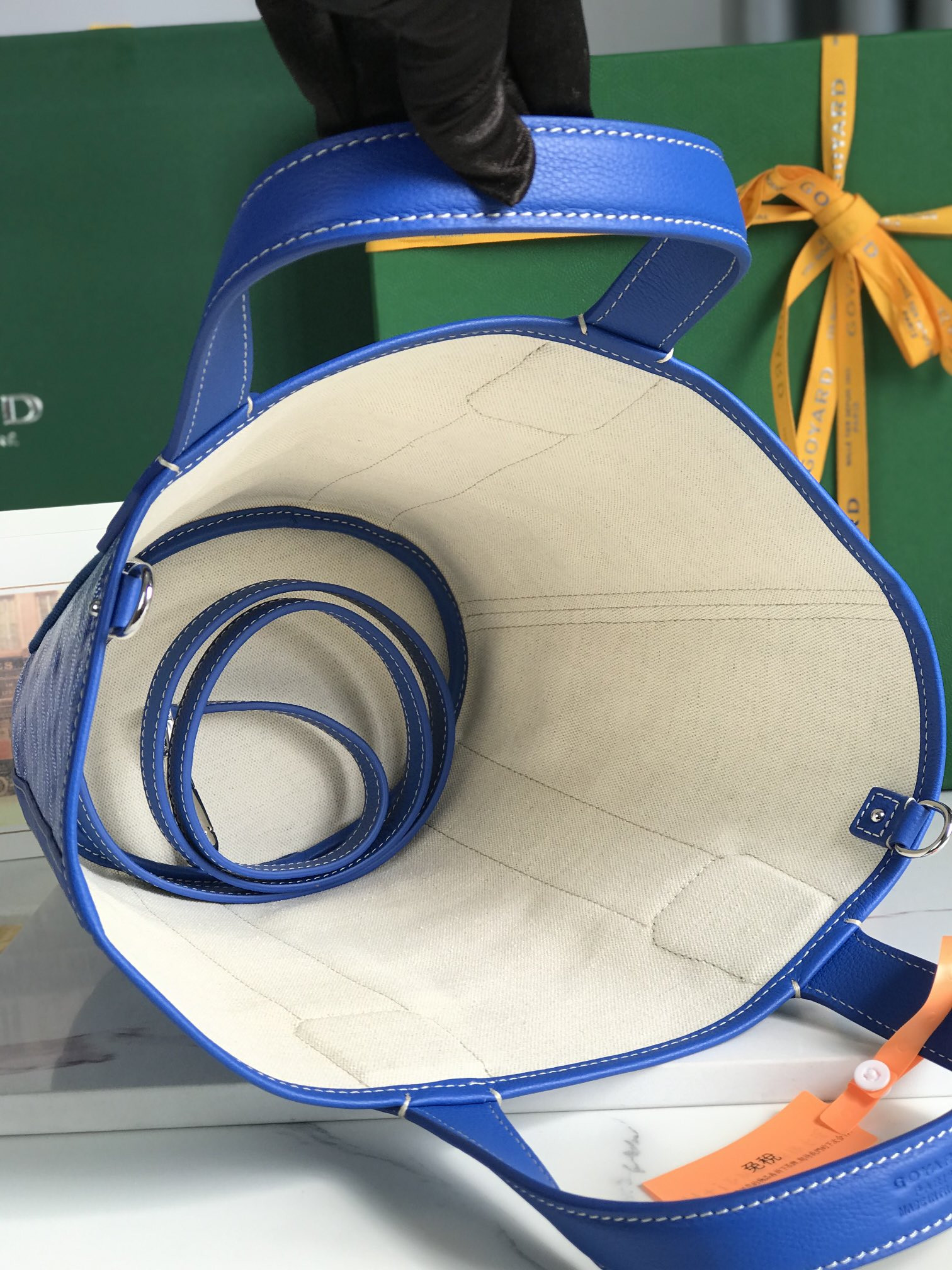 Go*ard Go*ardine Belharra PM Coral Tote Palladium Hardware 18x14x23cm