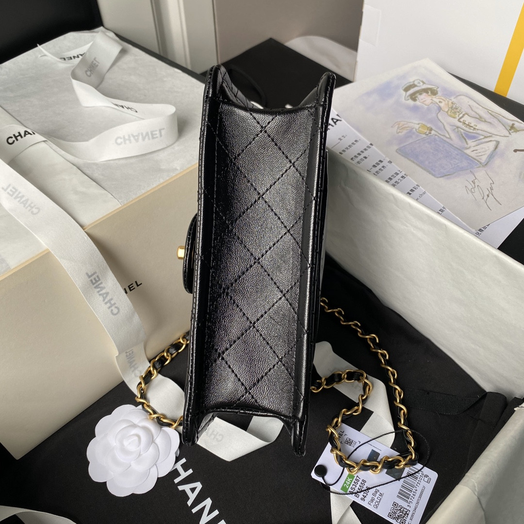 Ch*el Flap Handbag 22.5×7×14.5cm