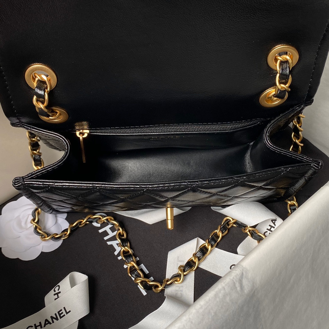 Ch*el Flap Handbag 22.5×7×14.5cm