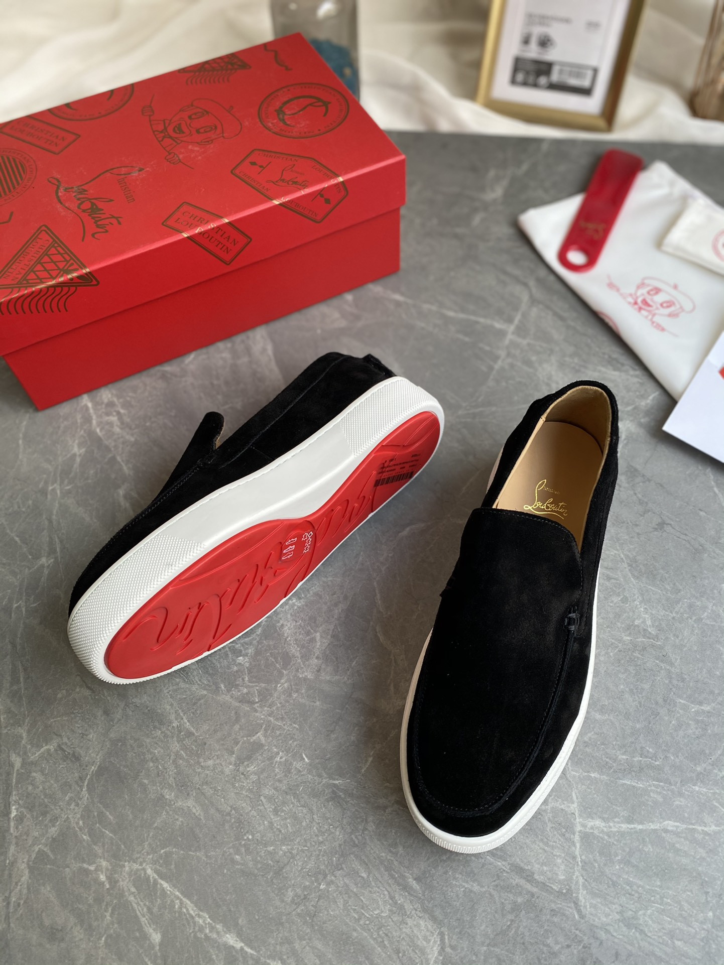 UA Ch**an Louboutin thick-soled loafers