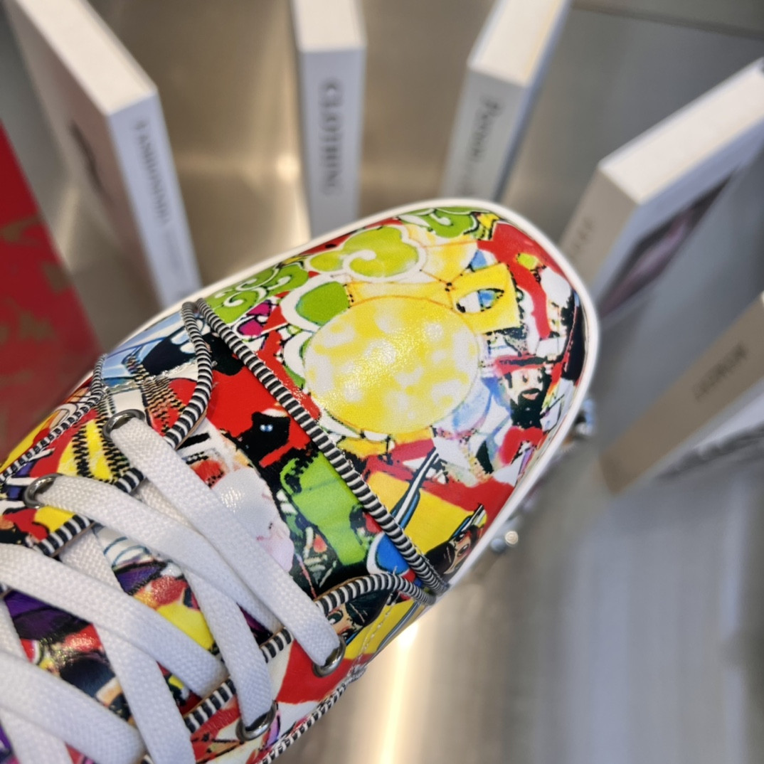 UA Ch**an Louboutin high-top matte snake print version