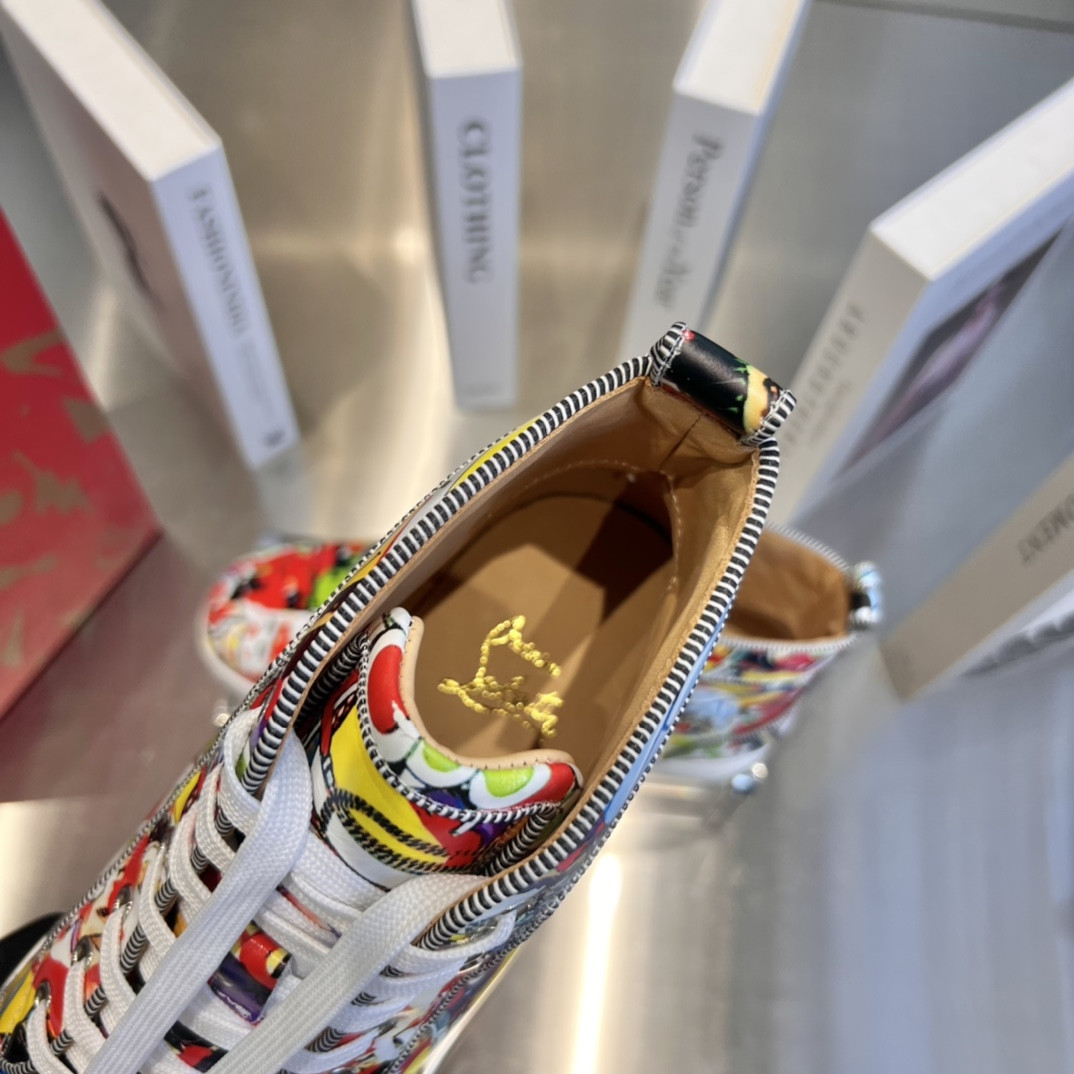 UA Ch**an Louboutin high-top matte snake print version