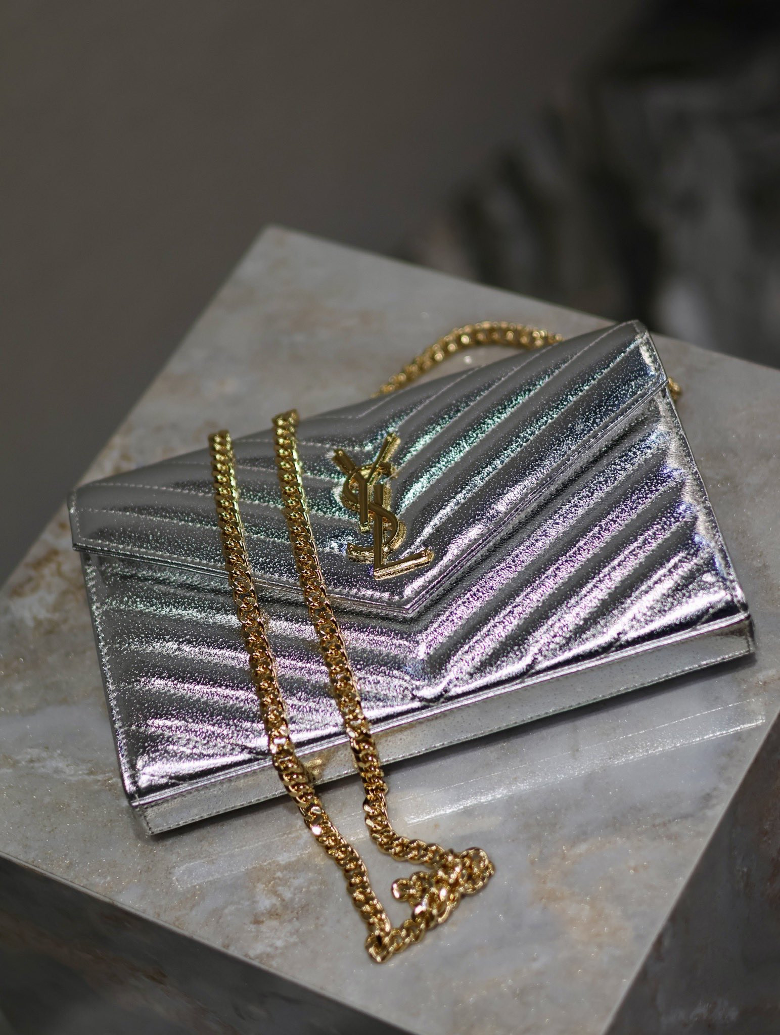 Y*L Cassandra Monogram Classic Chain Wallet  22.5 x 14 x 4cm