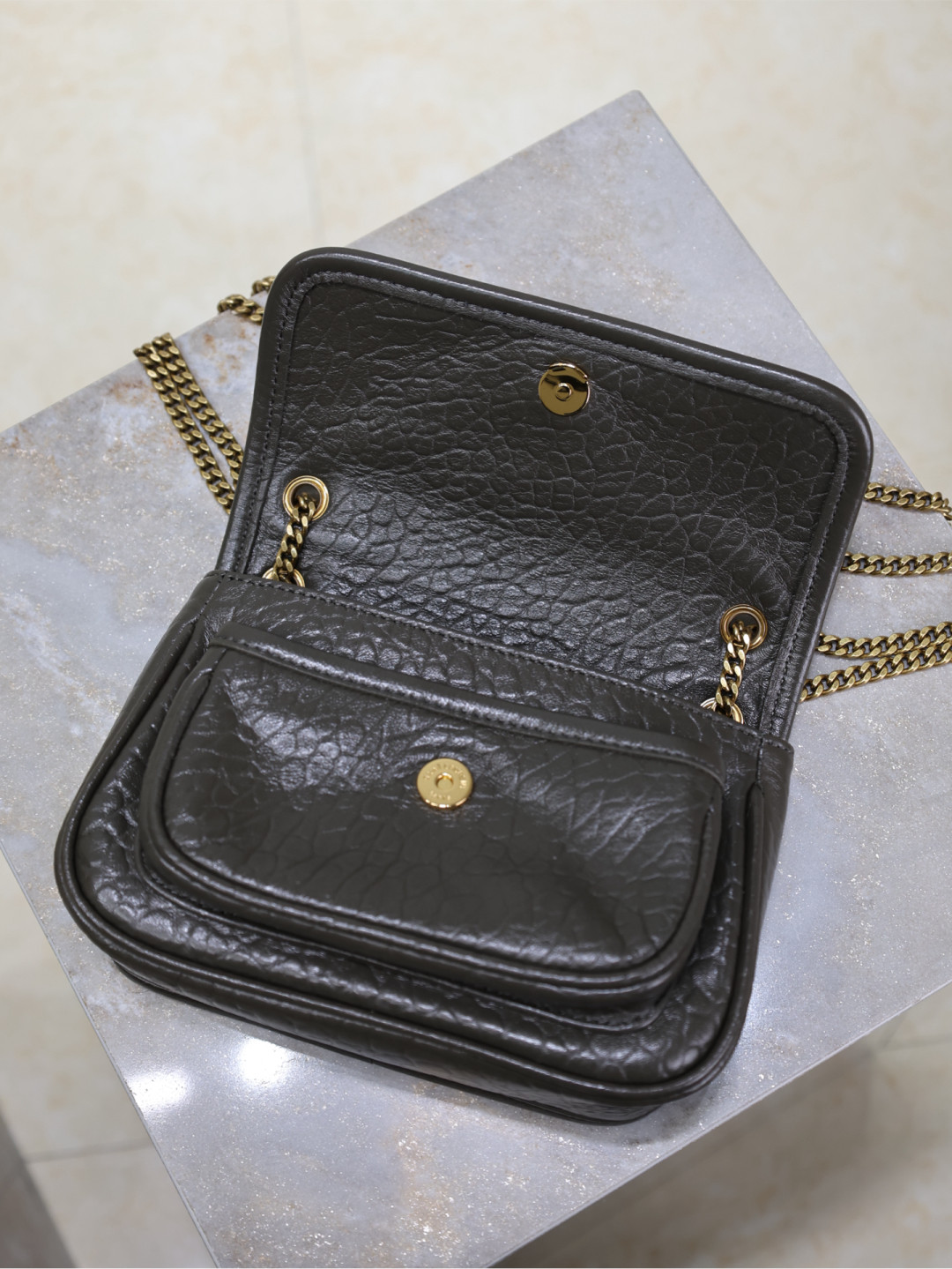 Y*L Niki Mini in grained lambskin 828736 12.5x18x5cm