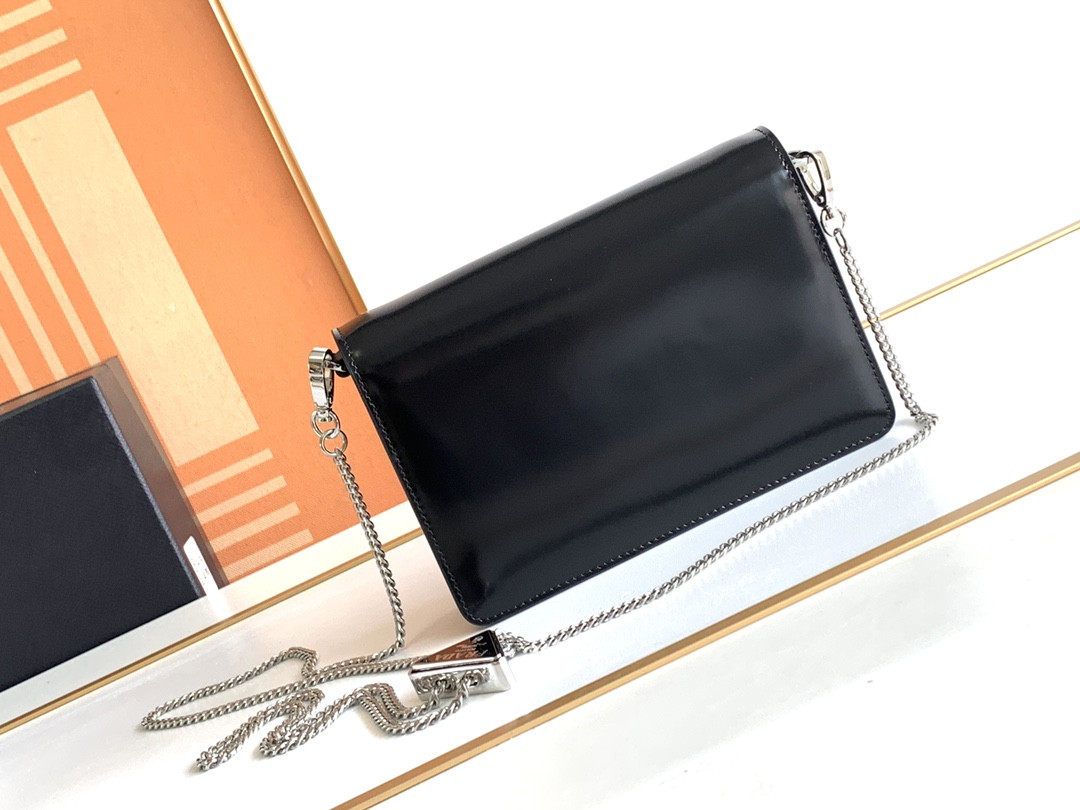 Pra*a Brushed Leather Shoulder Bag 17x 9.5x3.5cm