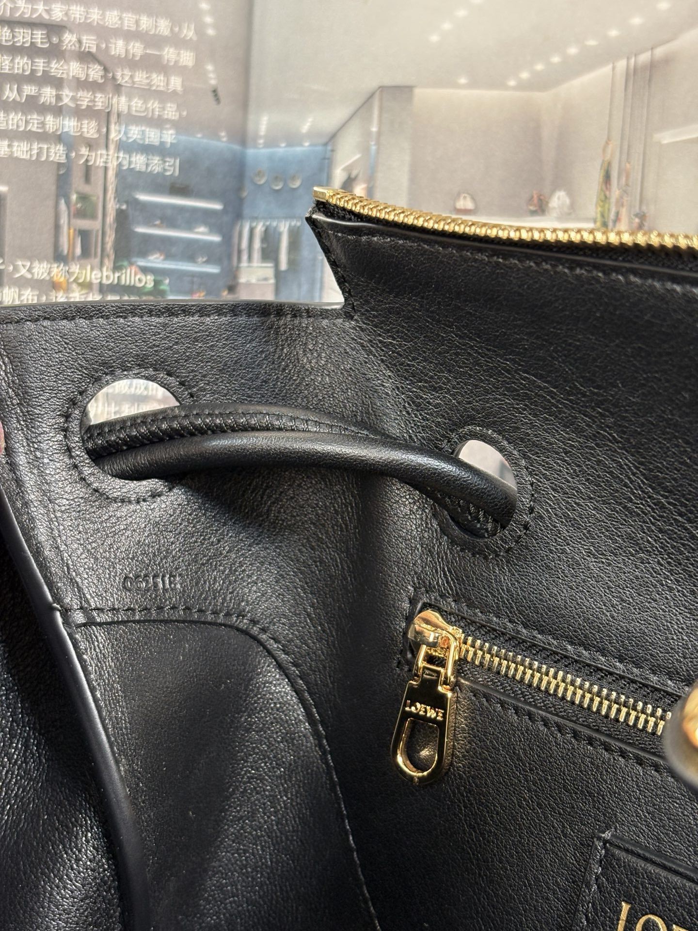 L0ew* Medium Madrid bag in S*pple calfskin 28.5x11x23cm