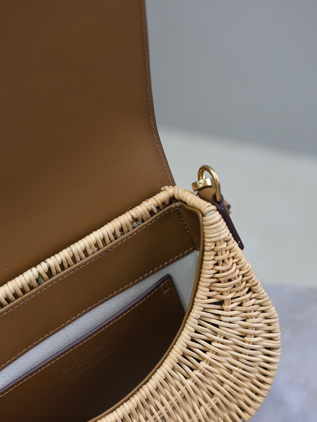 Y*L Mini VOLTAIRE top handle bag in osier 20x22x7.5cm