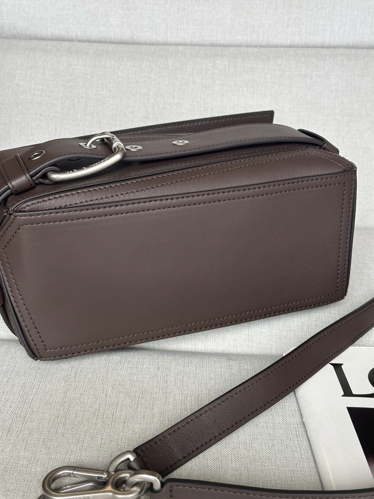 L0ew* Small Puzzle Biker bag in shiny calfskin 16.5x24x10.5cm