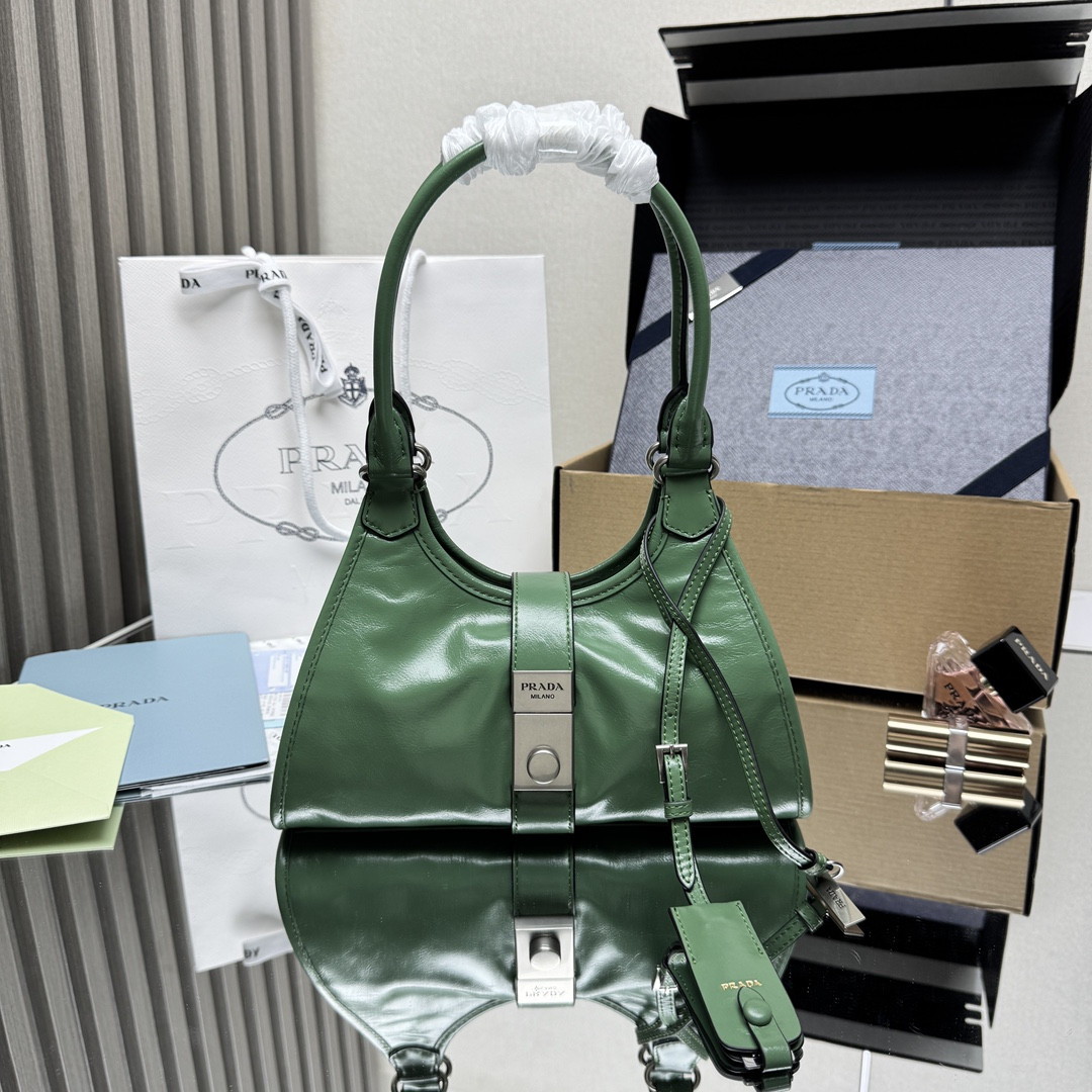 Pra*a Small Leather Tote Bag 18x26x12cm