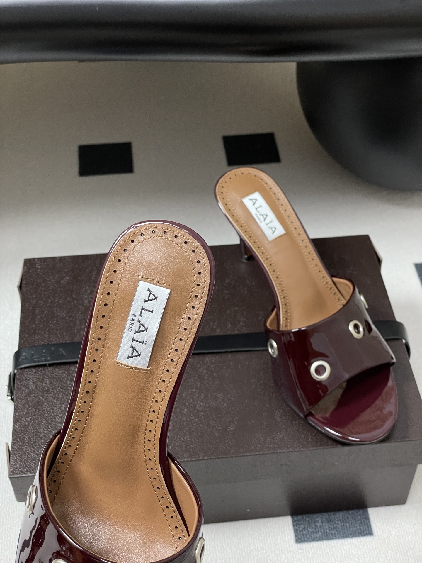 UA Alaia Ring Eyelets slippers 7cm Heel(Customized Size 7-10 days production time)