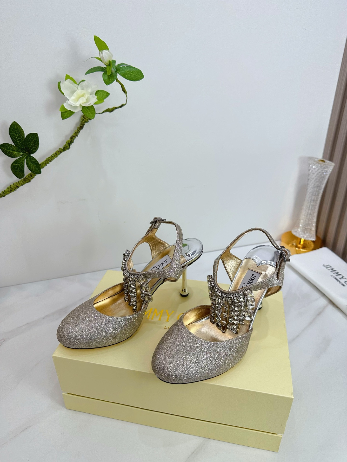 UA Ji*y Ch* Verity Glitter Slingbacks 8.5cm