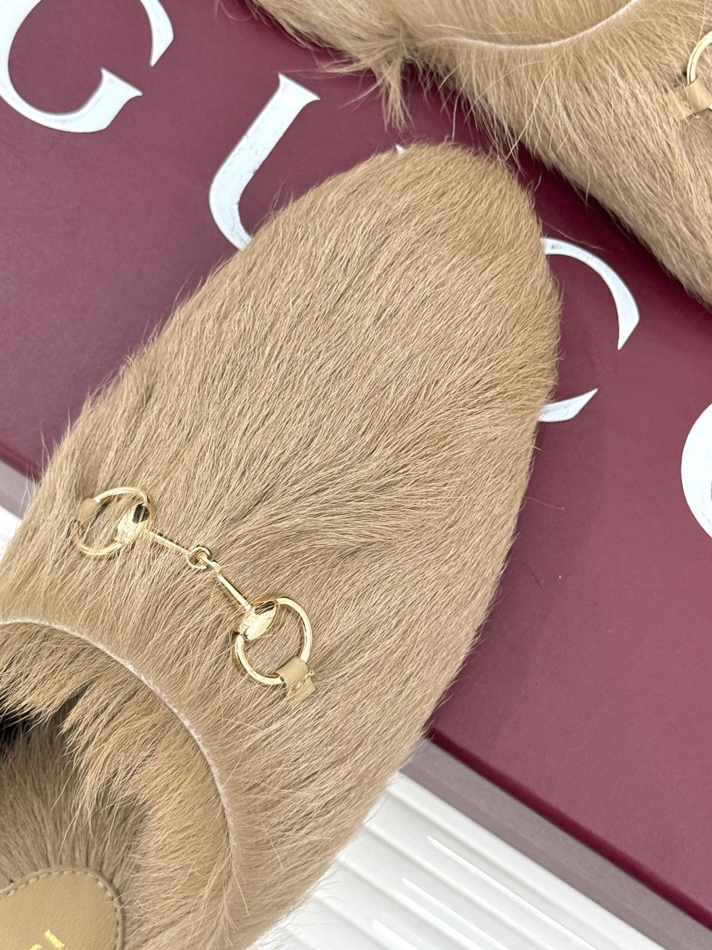 UA G*u*i Horsebit Hair Mule